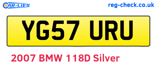 YG57URU are the vehicle registration plates.
