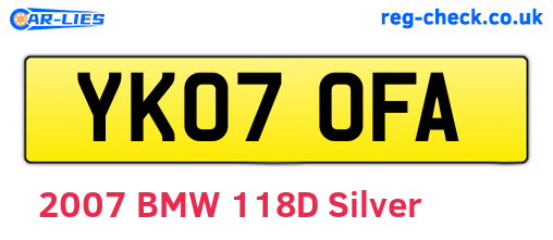 YK07OFA are the vehicle registration plates.