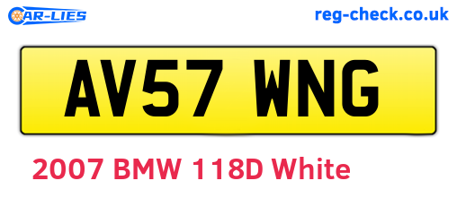 AV57WNG are the vehicle registration plates.