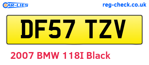 DF57TZV are the vehicle registration plates.