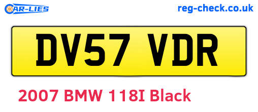 DV57VDR are the vehicle registration plates.