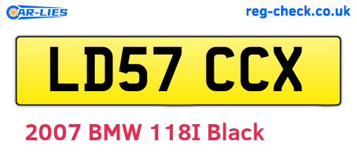 LD57CCX are the vehicle registration plates.