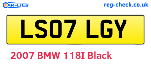 LS07LGY are the vehicle registration plates.