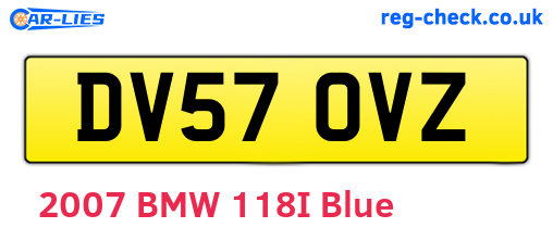DV57OVZ are the vehicle registration plates.
