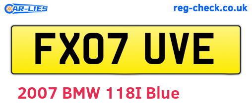 FX07UVE are the vehicle registration plates.