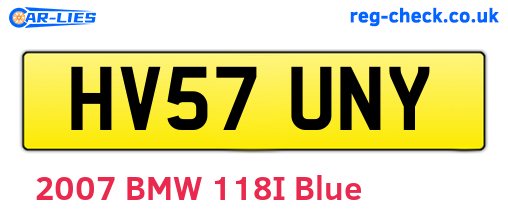 HV57UNY are the vehicle registration plates.