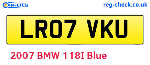 LR07VKU are the vehicle registration plates.