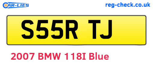S55RTJ are the vehicle registration plates.