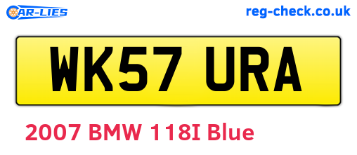 WK57URA are the vehicle registration plates.