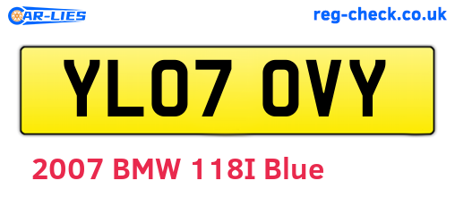 YL07OVY are the vehicle registration plates.