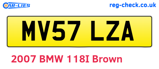 MV57LZA are the vehicle registration plates.