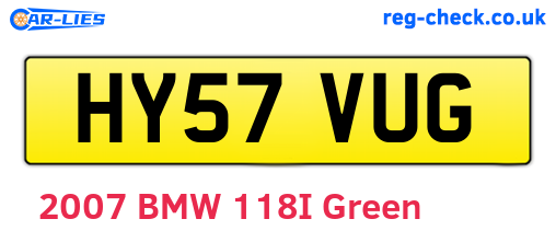 HY57VUG are the vehicle registration plates.