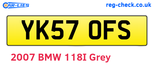 YK57OFS are the vehicle registration plates.