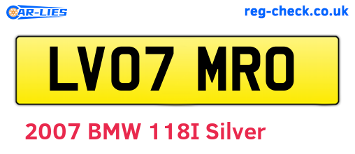 LV07MRO are the vehicle registration plates.