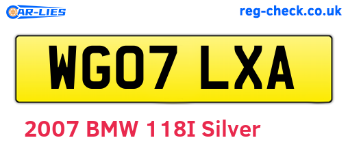 WG07LXA are the vehicle registration plates.
