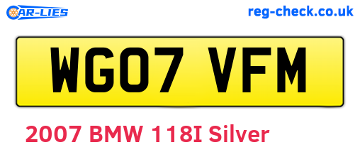 WG07VFM are the vehicle registration plates.