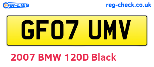GF07UMV are the vehicle registration plates.