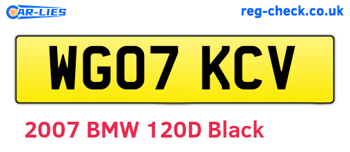 WG07KCV are the vehicle registration plates.