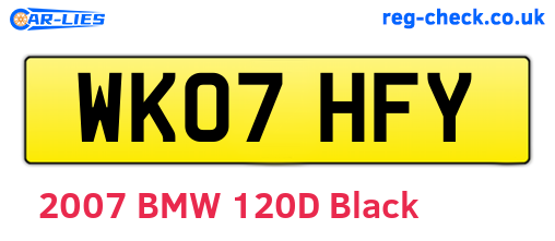 WK07HFY are the vehicle registration plates.