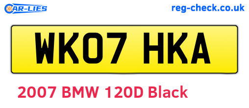 WK07HKA are the vehicle registration plates.