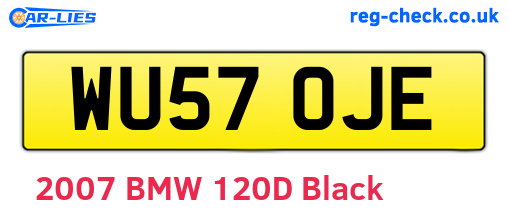 WU57OJE are the vehicle registration plates.