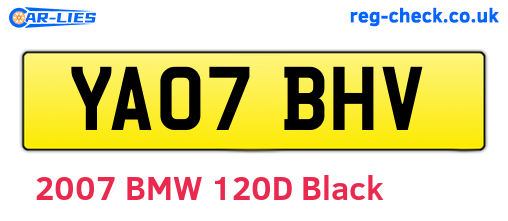 YA07BHV are the vehicle registration plates.
