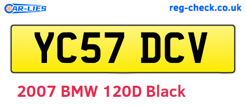 YC57DCV are the vehicle registration plates.