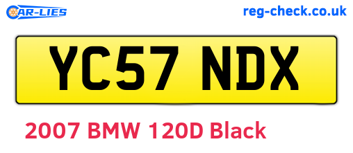 YC57NDX are the vehicle registration plates.