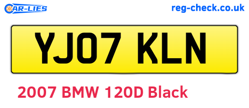 YJ07KLN are the vehicle registration plates.