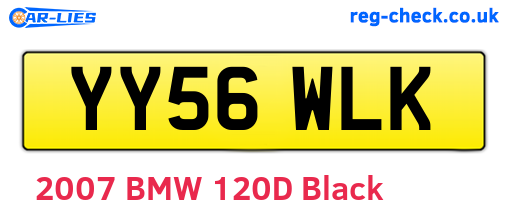 YY56WLK are the vehicle registration plates.