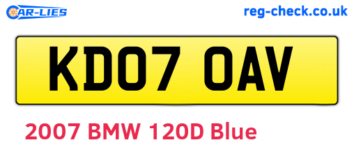 KD07OAV are the vehicle registration plates.