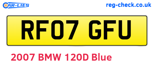 RF07GFU are the vehicle registration plates.