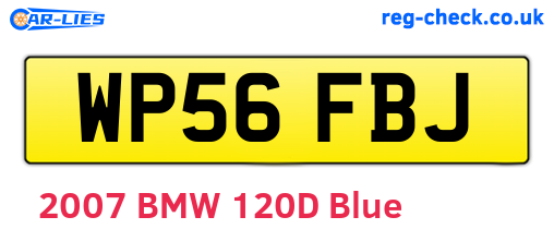 WP56FBJ are the vehicle registration plates.
