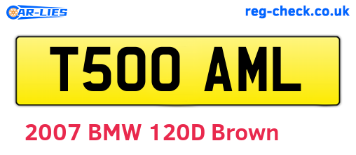 T500AML are the vehicle registration plates.