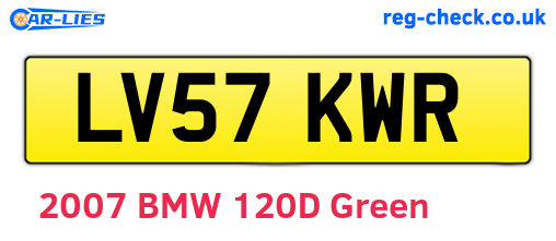 LV57KWR are the vehicle registration plates.