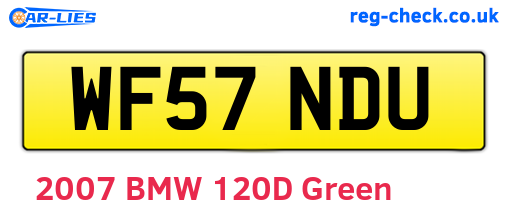 WF57NDU are the vehicle registration plates.
