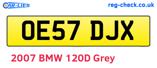 OE57DJX are the vehicle registration plates.