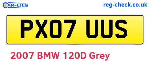 PX07UUS are the vehicle registration plates.