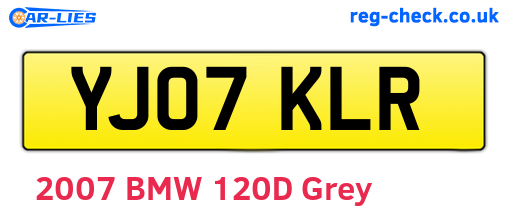 YJ07KLR are the vehicle registration plates.