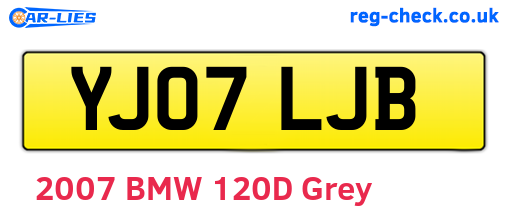 YJ07LJB are the vehicle registration plates.