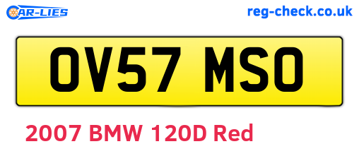 OV57MSO are the vehicle registration plates.