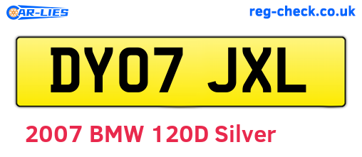 DY07JXL are the vehicle registration plates.
