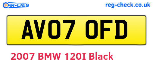 AV07OFD are the vehicle registration plates.