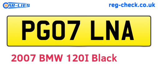 PG07LNA are the vehicle registration plates.