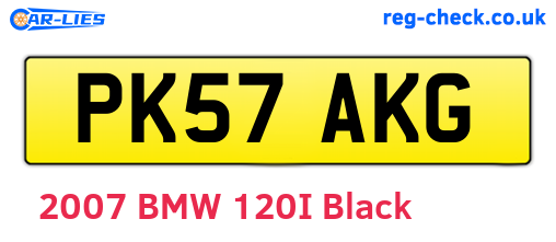 PK57AKG are the vehicle registration plates.