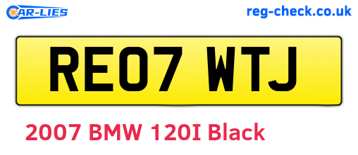 RE07WTJ are the vehicle registration plates.