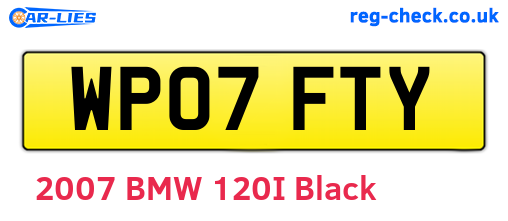WP07FTY are the vehicle registration plates.