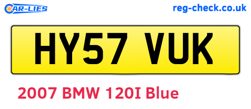 HY57VUK are the vehicle registration plates.