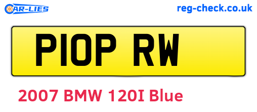P10PRW are the vehicle registration plates.