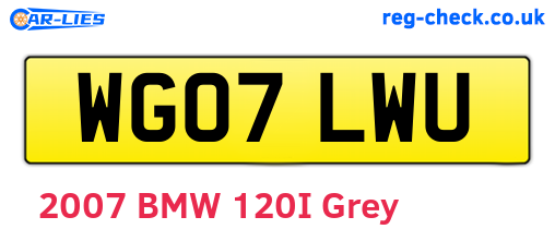WG07LWU are the vehicle registration plates.